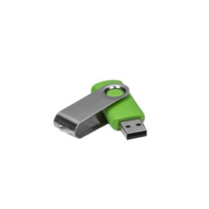 Pen Drive Giratório Metálico 4GB Personalizado Verde | Personalizado com Logo | Personizi