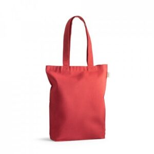 PRAGA. Sacola em algodão reciclado e poliéster reciclado 38x42cm Personalizada Vermelho | Personalizado com Logo | Personizi
