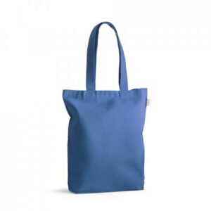 PRAGA. Sacola em algodão reciclado e poliéster reciclado 38x42cm Personalizada Azul | Personalizado com Logo | Personizi