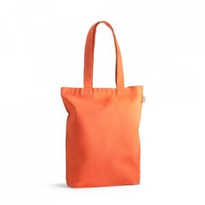 PRAGA. Sacola em algodão reciclado e poliéster reciclado 38x42cm Personalizada Laranja | Personalizado com Logo | Personizi
