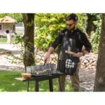 CHAMP. Kit churrasco com 3 utensílios em aço inox e madeira de Seringueira e luva 50x34cm Personalizada | Personalizado com Logo | Personizi