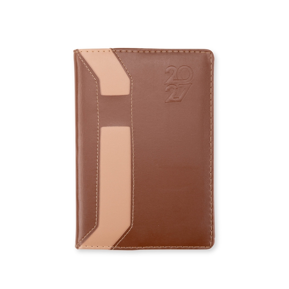 Agenda Diária 2027 21x14cm Personalizada Mod.2 Marrom | Personalizado com Logo | Personizi