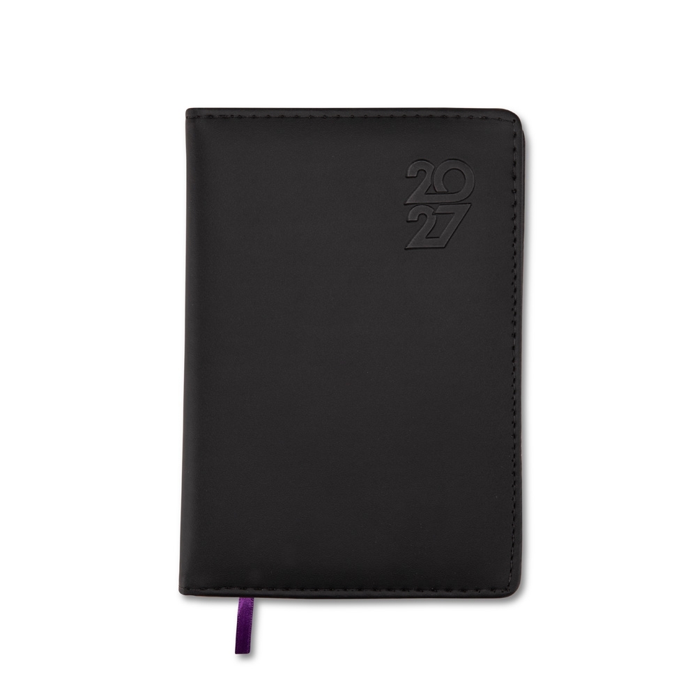 Agenda Diária 2027 21x14cm Personalizada Preto | Personalizado com Logo | Personizi