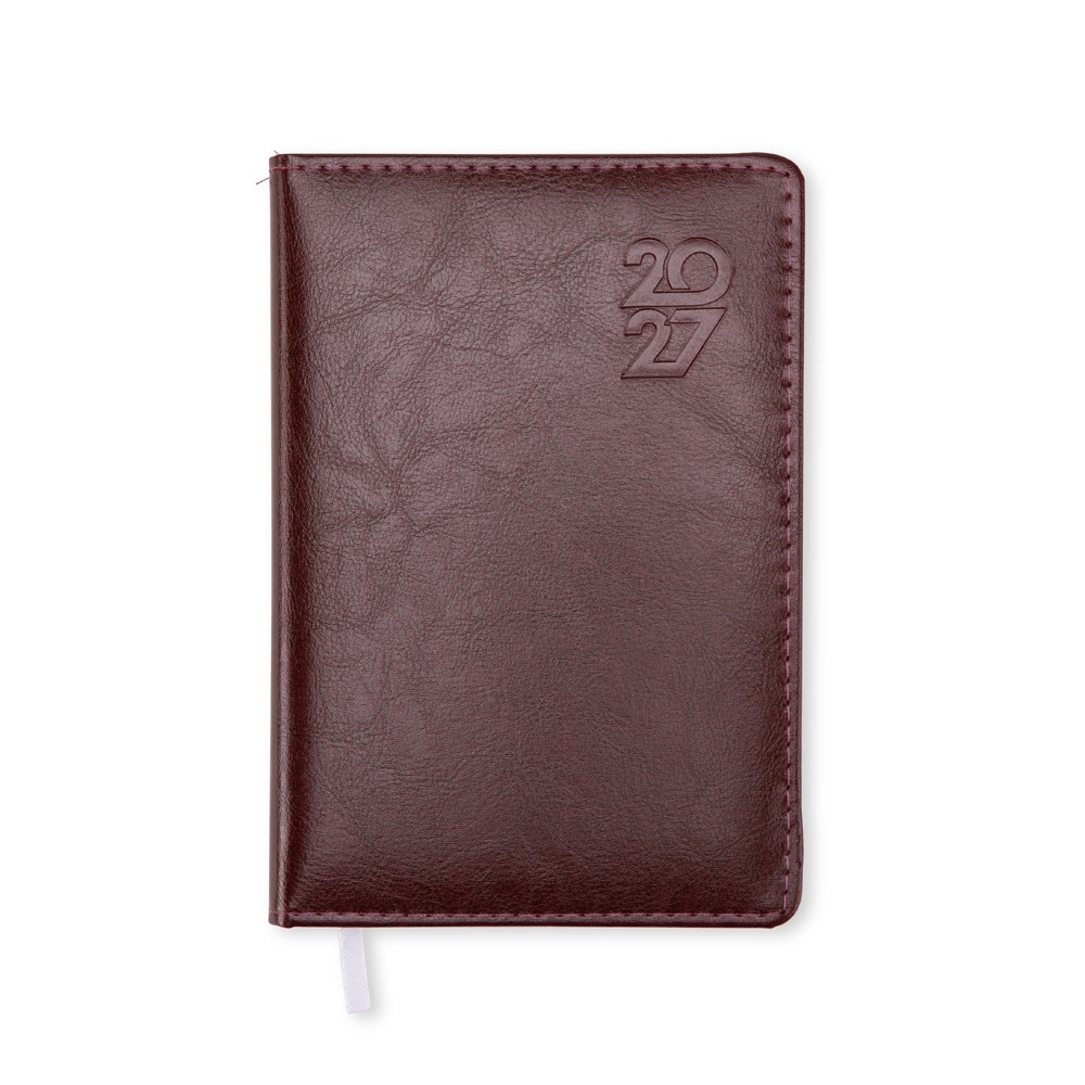 Agenda Diária 2027 21x14cm Personalizada Mod.3 Vinho | Personalizado com Logo | Personizi