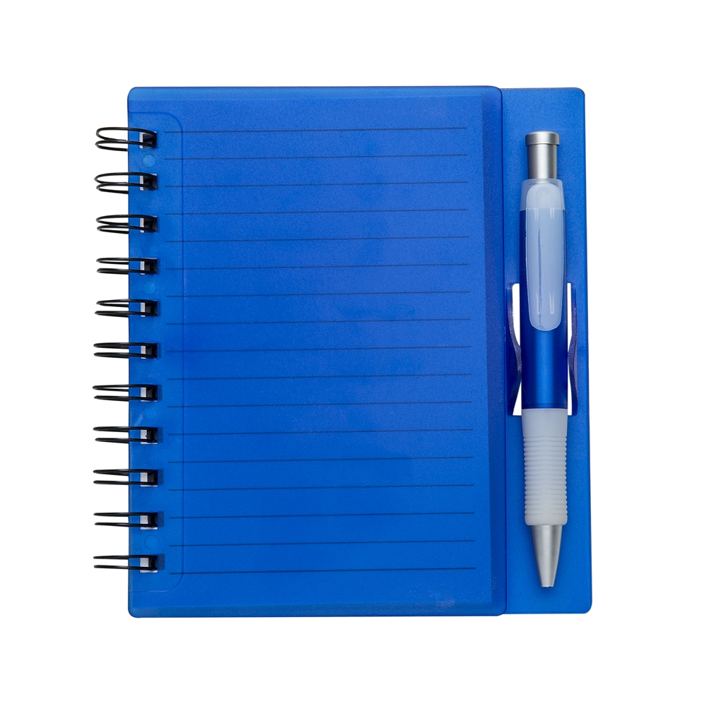 Bloco de anotações com caneta 16x15cm Personalizada Azul | Personalizado com Logo | Personizi
