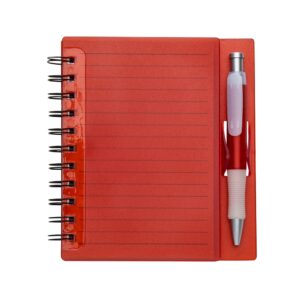 Bloco de anotações com caneta 16x15cm Personalizada Vermelho | Personalizado com Logo | Personizi