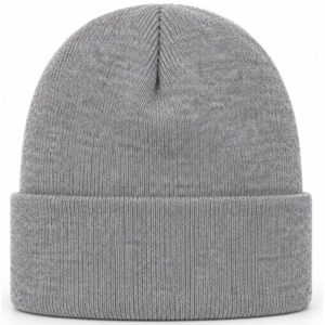 Gorro Touca Unissex Básica Lisa Lã Tricot Mod.2 Cinza | Personalizado com Logo | Personizi