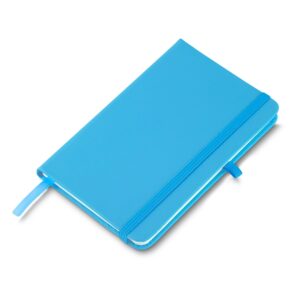 Caderneta Emborrachada com Porta Caneta 14x9cm Personalizada Azul Claro | Personalizado com Logo | Personizi