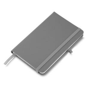 Caderneta Emborrachada com Porta Caneta 14x9cm Personalizada Cinza | Personalizado com Logo | Personizi
