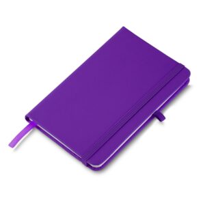 Caderneta Emborrachada com Porta Caneta 14x9cm Personalizada Roxo | Personalizado com Logo | Personizi