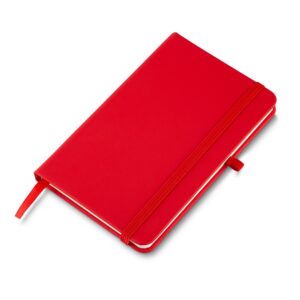 Caderneta Emborrachada com Porta Caneta 14x9cm Personalizada Vermelho | Personalizado com Logo | Personizi