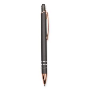 Caneta Metal Touch 14x1cm Personalizada Cinza Escuro | Personalizado com Logo | Personizi