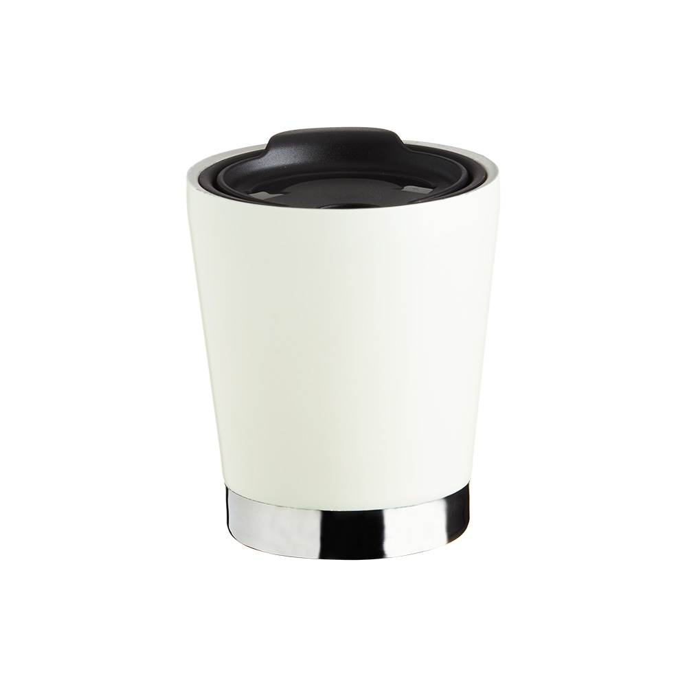 Copo Inox Parede Dupla 300ml Personalizado Branco | Personalizado com Logo | Personizi