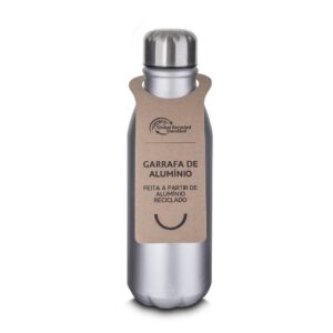 Garrafa Alumínio Personalizada 550ml Prateado | Personalizado com Logo | Personizi