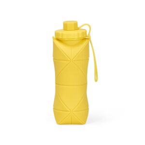 Garrafa Dobrável Silicone Personalizada Amarelo | Personalizado com Logo | Personizi