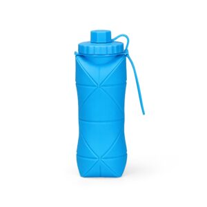 Garrafa Dobrável Silicone Personalizada Azul | Personalizado com Logo | Personizi