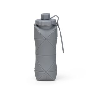 Garrafa Dobrável Silicone Personalizada Cinza | Personalizado com Logo | Personizi