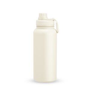 Garrafa Térmica 1Litro Inox Personalizada Mod.3 Creme | Personalizado com Logo | Personizi