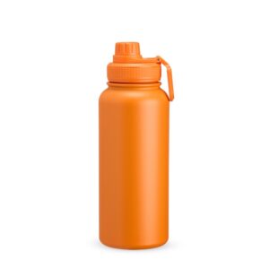 Garrafa Térmica 1Litro Inox Personalizada Mod.3 Laranja | Personalizado com Logo | Personizi