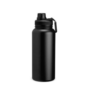 Garrafa Térmica 1Litro Inox Personalizada Mod.3 Preto | Personalizado com Logo | Personizi