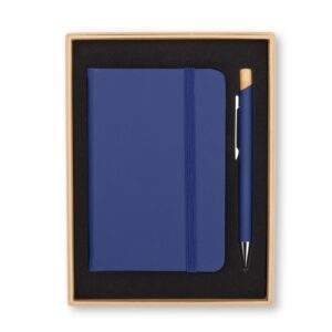 Kit Executivo 2 Peças 19x15cm Personalizado Azul | Personalizado com Logo | Personizi