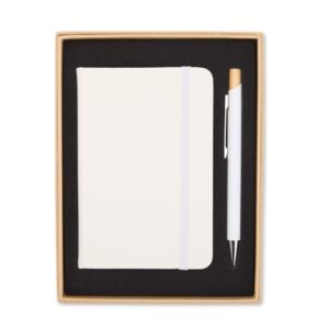 Kit Executivo 2 Peças 19x15cm Personalizado Branco | Personalizado com Logo | Personizi
