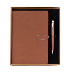 Kit Executivo 2 Peças 23x20cm Personalizado Marrom | Personalizado com Logo | Personizi