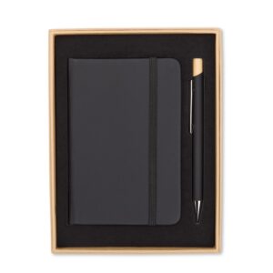 Kit Executivo 2 Peças 19x15cm Personalizado Preto | Personalizado com Logo | Personizi