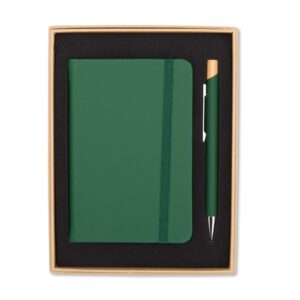 Kit Executivo 2 Peças 19x15cm Personalizado Verde | Personalizado com Logo | Personizi