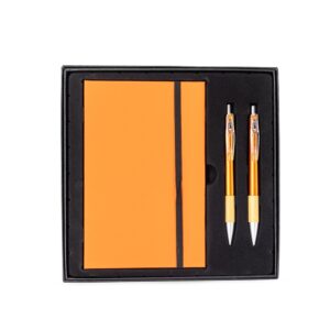 Kit Executivo 3 Peças 21x21cm Personalizado Laranja | Personalizado com Logo | Personizi