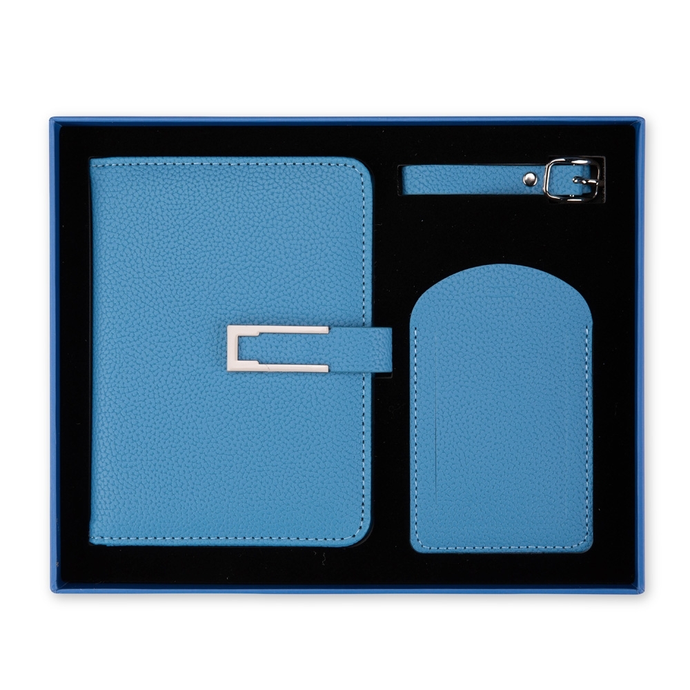 Kit Viagem 2 Peças 19x23cm Personalizado Azul | Personalizado com Logo | Personizi