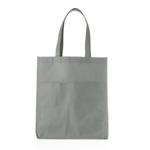 Sacola TNT com Bolso 40x35cm Personalizada Cinza | Personalizado com Logo | Personizi