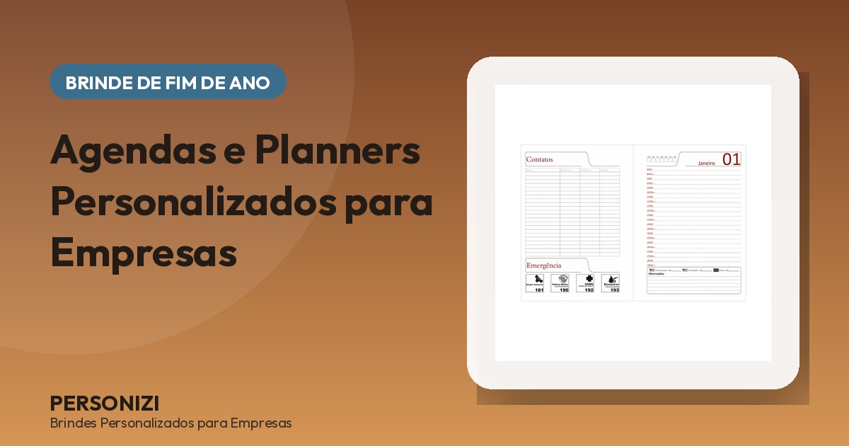Agenda e planner personalizado para empresas, brinde corporativo de fim de ano
