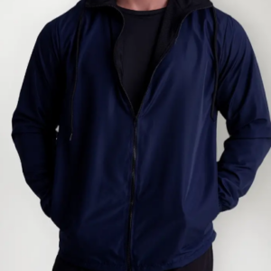 Jaqueta Corta Vento Masculina 100% Forrada Impermeável Azul Marinho | Personalizado com Logo | Personizi