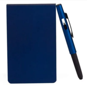 Bloco para Anotações Azul 100 Folhas com Caneta Personalizada Mod.2 Azul | Personalizado com Logo | Personizi