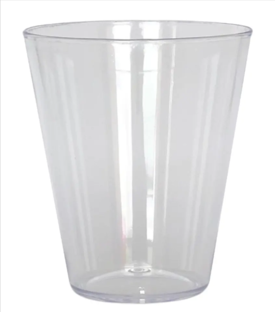 100 Copos Acrílico 300ml Lavável Descartável Cristal Transparente | Personalizado com Logo | Personizi