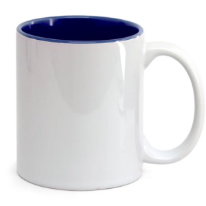 Caneca Interior Azul Cerâmica Sublimação Personalizada Azul | Personalizado com Logo | Personizi