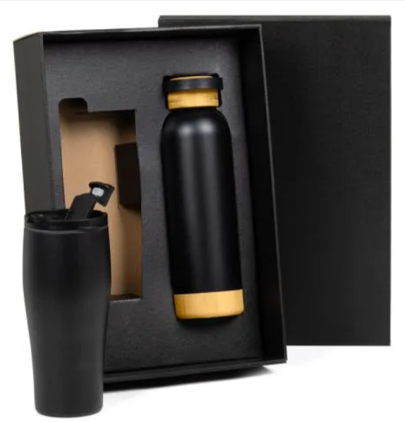 Kit Copo Dupla Camada e Garrafa Personalizada Padrão | Personalizado com Logo | Personizi