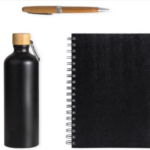 Kit Garrafa, Caderno e Caneta Bambu Personalizada | Personalizado com Logo | Personizi