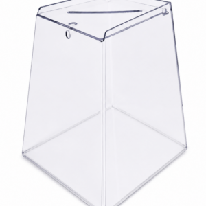 Urna Pirâmide de Acrílico Sorteio 20cm Transparente Transparente | Personalizado com Logo | Personizi