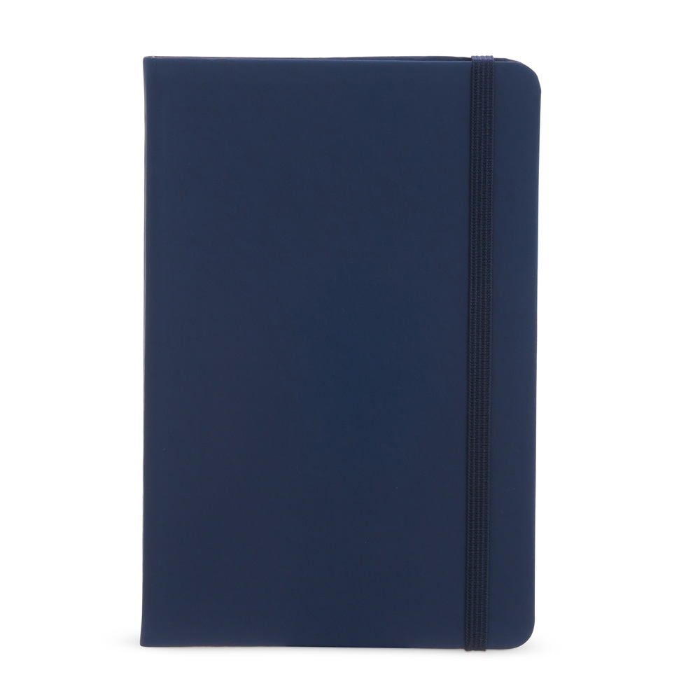Caderneta Couro Sintético 21x14cm Sem Pauta Personalizado Azul | Personalizado com Logo | Personizi