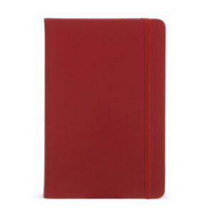 Caderneta Couro Sintético 21x14cm Sem Pauta Personalizado Vermelho | Personalizado com Logo | Personizi