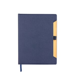 Caderneta Couro Sintético 21x16cm Personalizado Azul | Personalizado com Logo | Personizi