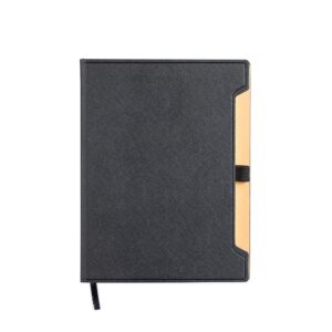 Caderneta Couro Sintético 21x16cm Personalizado Preto | Personalizado com Logo | Personizi