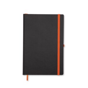 Caderneta Cromato Com Pauta 21x14cm Personalizado Preto com Vermelho | Personalizado com Logo | Personizi