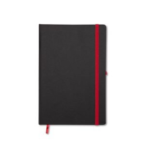 Caderneta Cromato Com Pauta 21x14cm Personalizado Preto com Vermelho | Personalizado com Logo | Personizi
