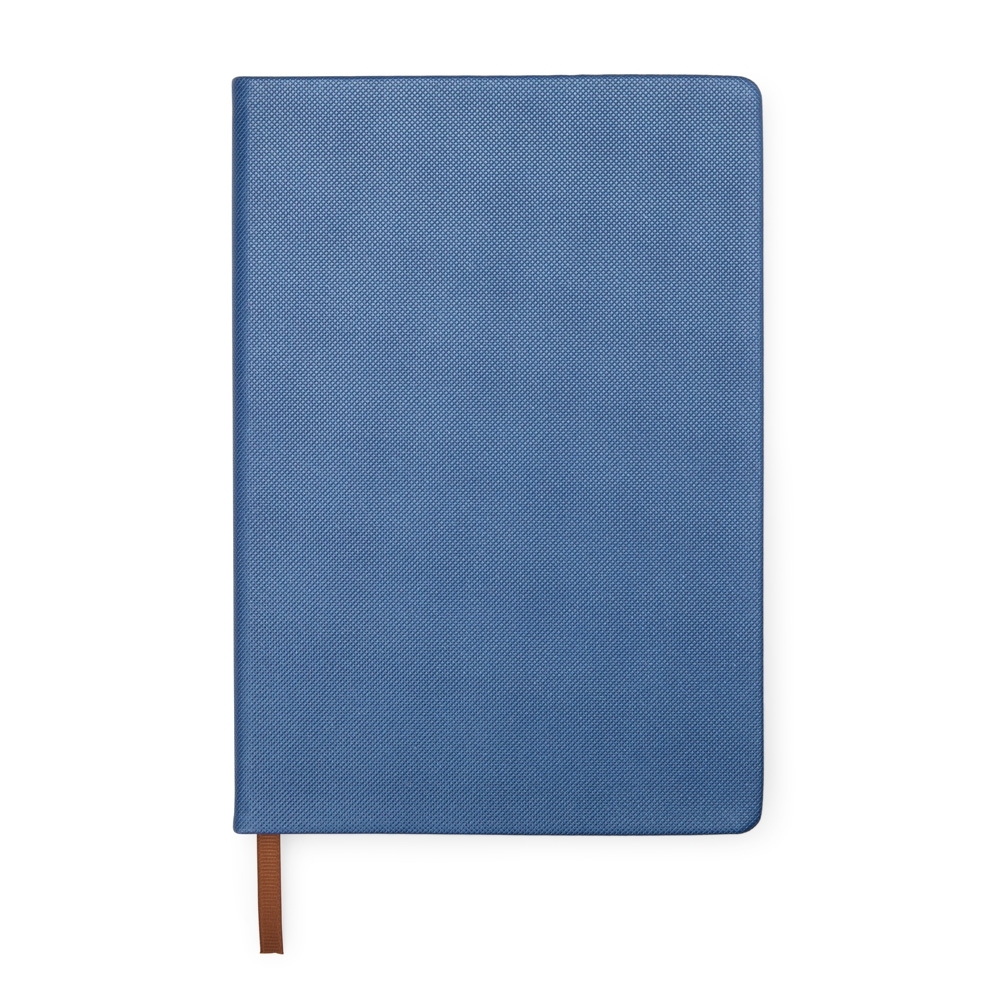 Caderneta em PU Texturizada21x14cm Com Pauta Personalizado Azul | Personalizado com Logo | Personizi