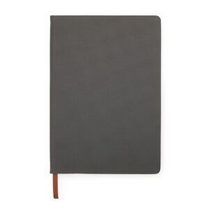 Caderneta em PU Texturizada21x14cm Com Pauta Personalizado Cinza | Personalizado com Logo | Personizi