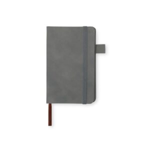 Caderneta em PU 14x9cm Personalizado Cinza | Personalizado com Logo | Personizi