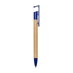 Caneta Ecológica com Suporte para Celular Personalizada Azul | Personalizado com Logo | Personizi